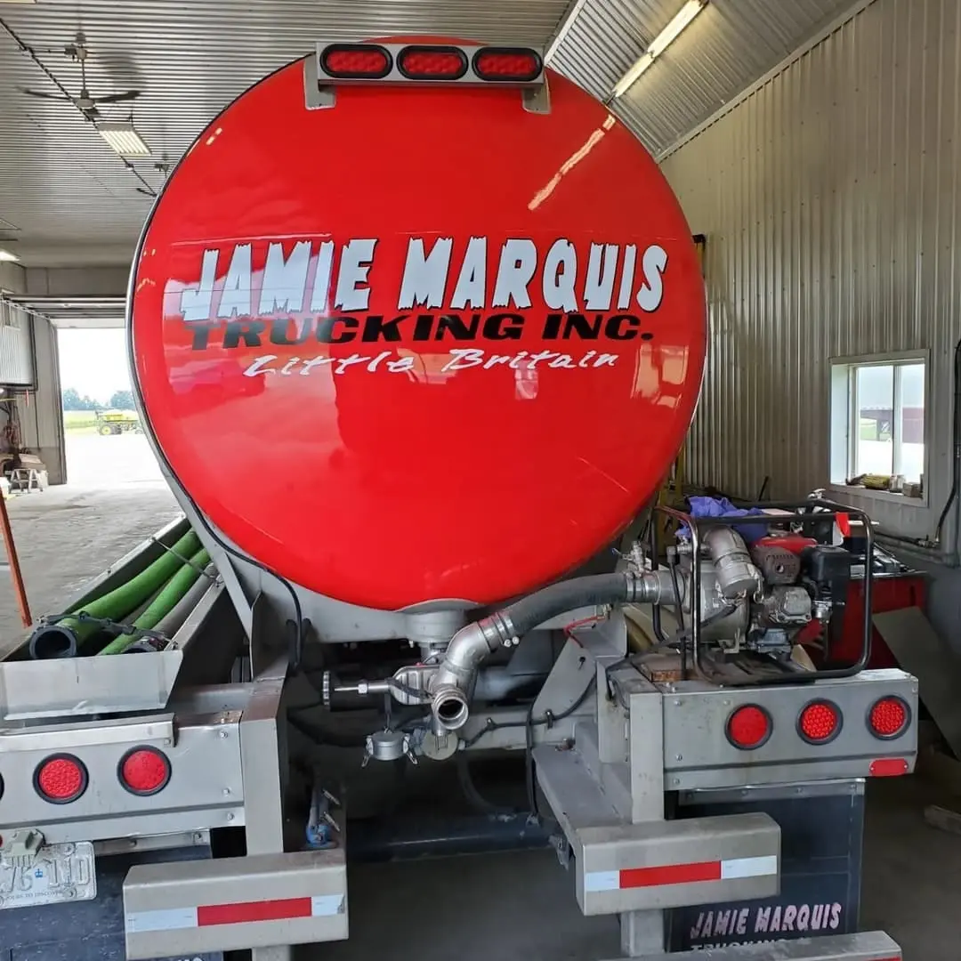 Jamie Marquis Trucking tanker lettering