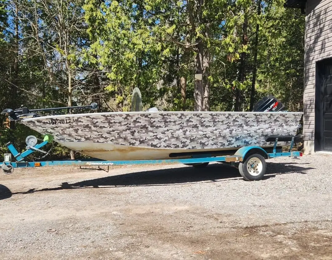 Boat with custom wrap graphics