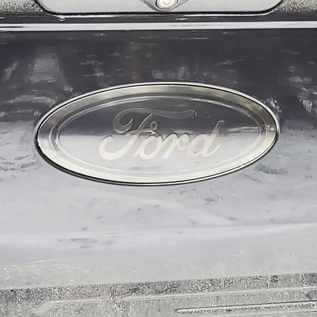 Ford F-150 with blacked-out emblems