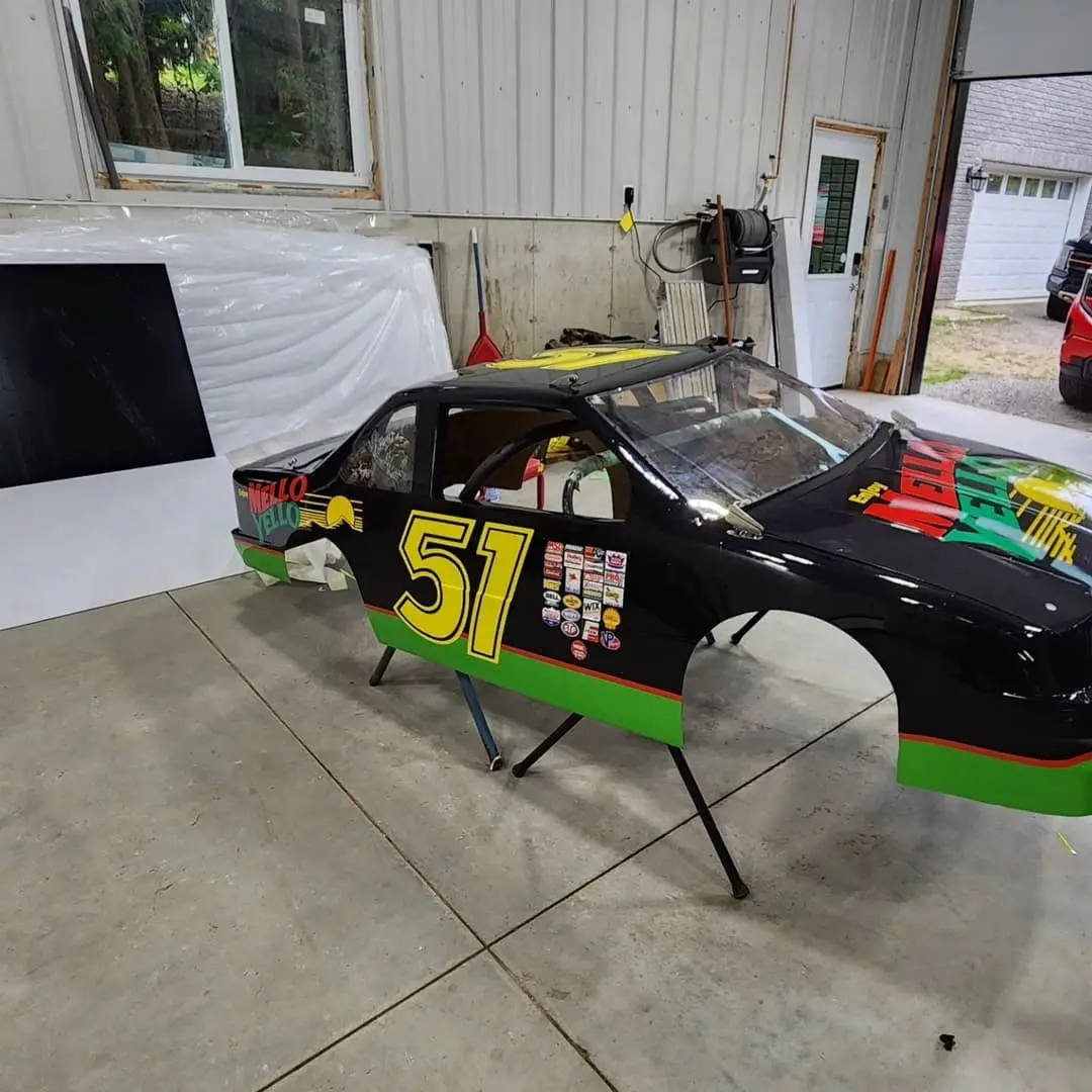 Late model race car #51 wrapped for Cole Cousineau