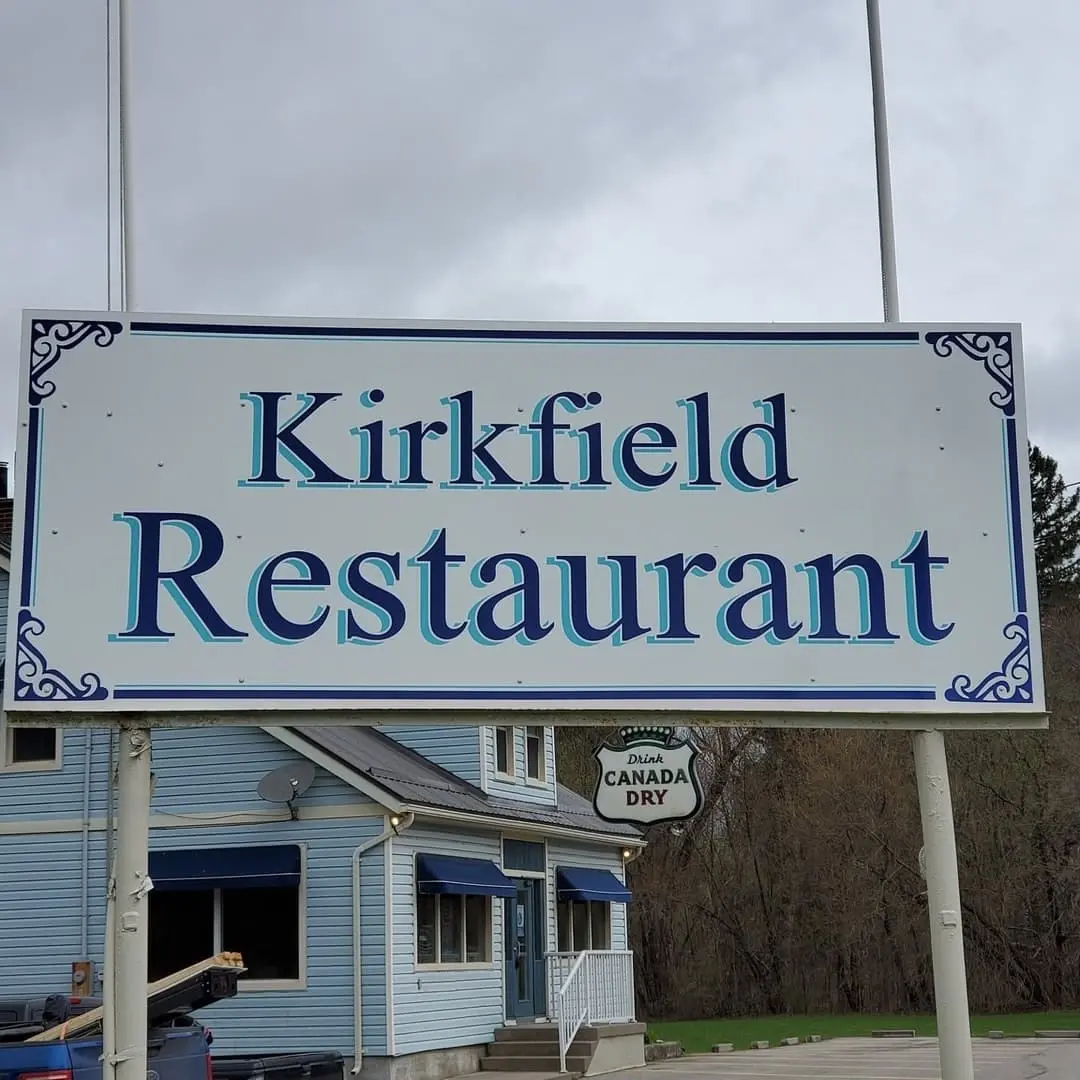 Kirkfield Restaurant sign