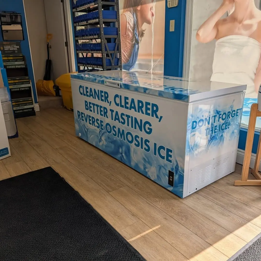Ice freezer wrapped for Water Depot Lindsay