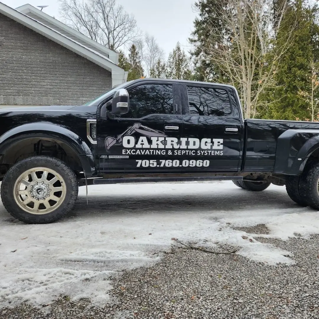 Oakridge Excavating & Septic pickup lettering
