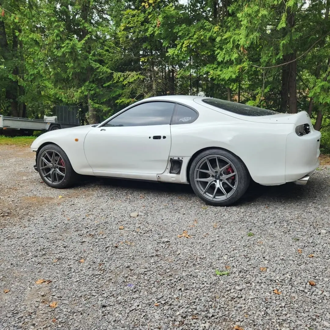 Toyota Supra in a red colour-change wrap