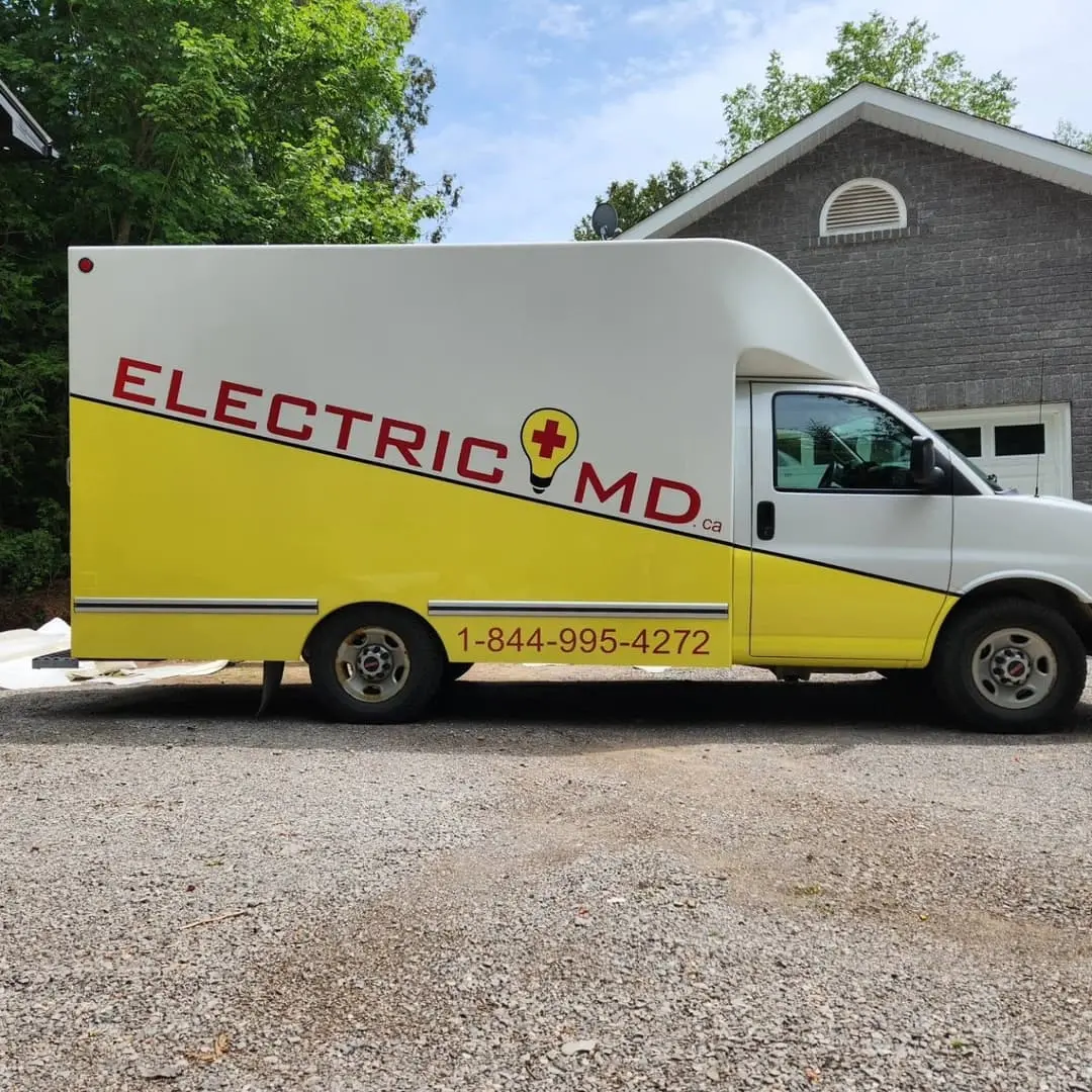 Yellow Electric MD cube van wrap