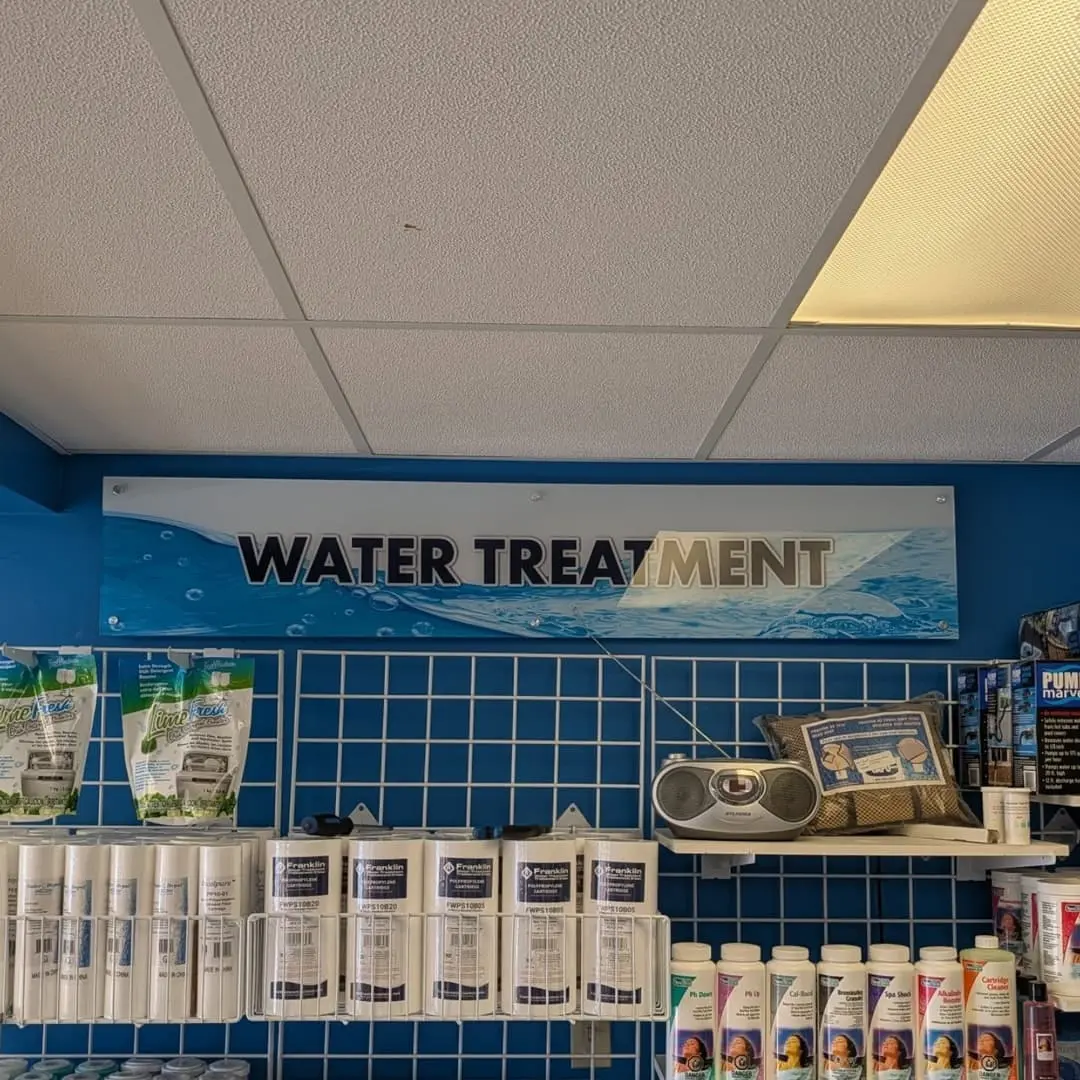 Water Depot store wall graphics and plexiglass signs