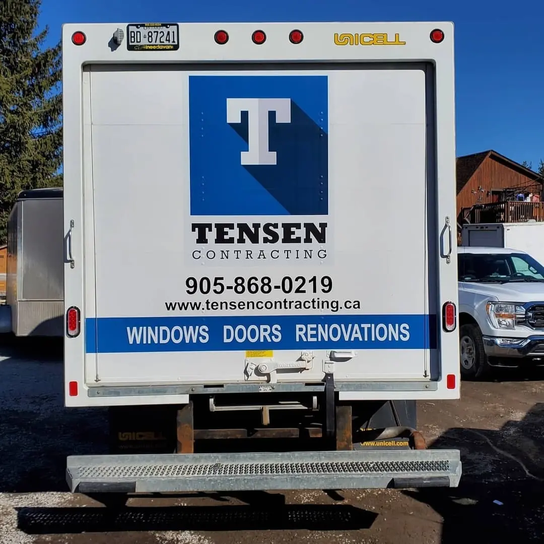Tensen Contracting truck lettering