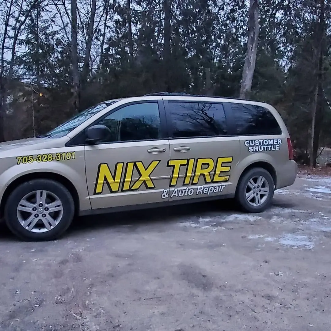 Nix Tire customer shuttle van lettering