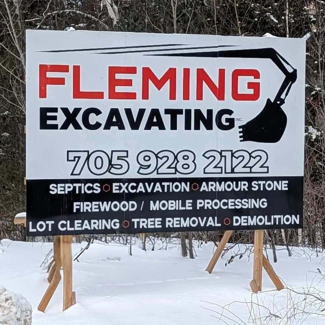 Reflective billboard for Fleming Excavating