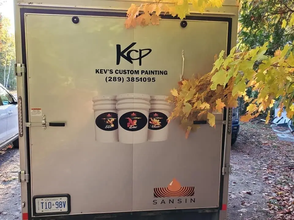 Kev's Custom Painting trailer lettering