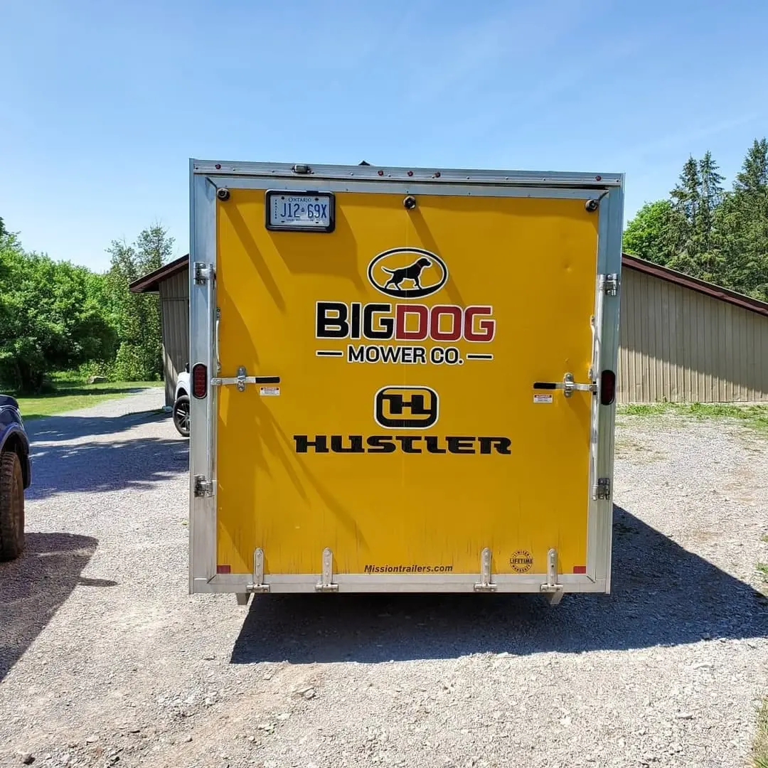 Trailers wrapped for Big Dog Mower Co. and Hustler mowers