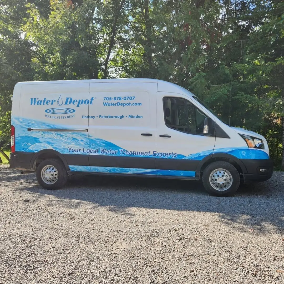 Water Depot van wrapped in blue water graphics